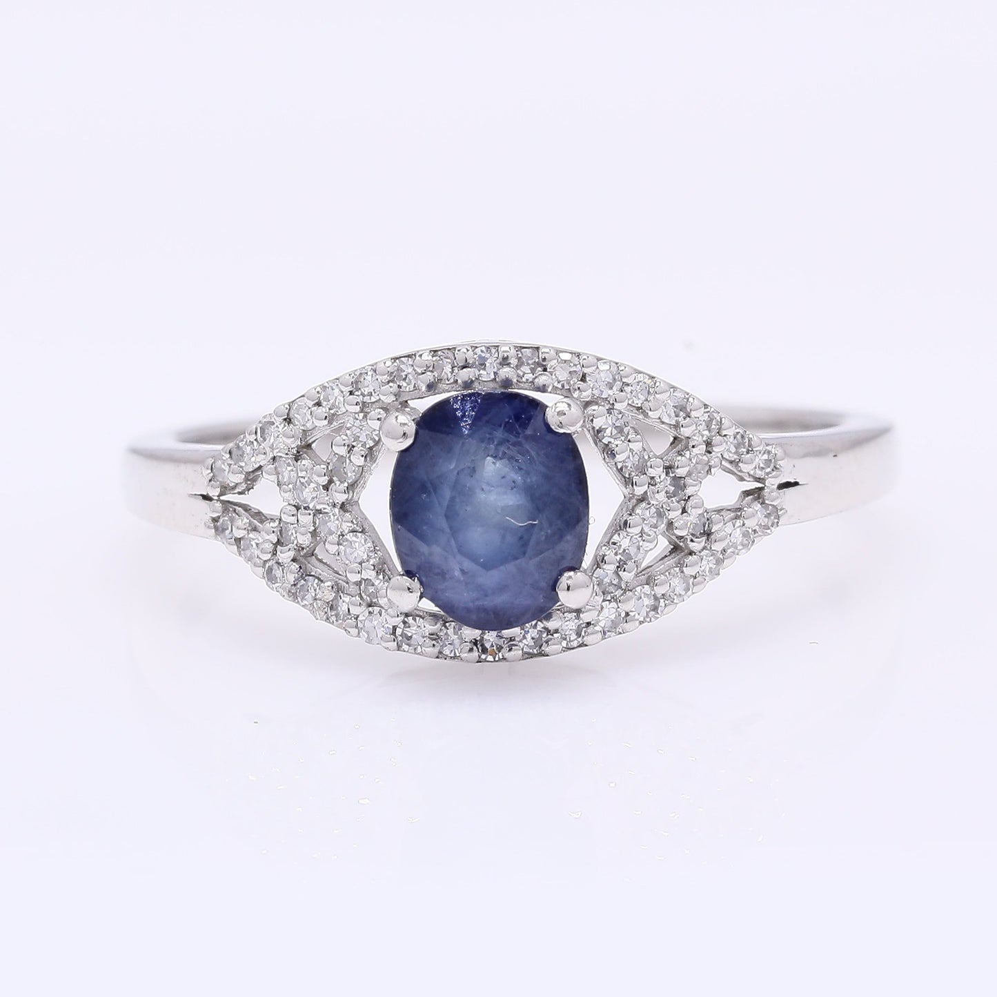 1.36 Ct Oval Mixed Cut Natural Sapphire 950 Platinum Ring
