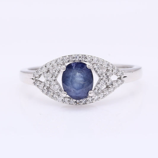 1.36 Ct Oval Mixed Cut Natural Sapphire 950 Platinum Ring
