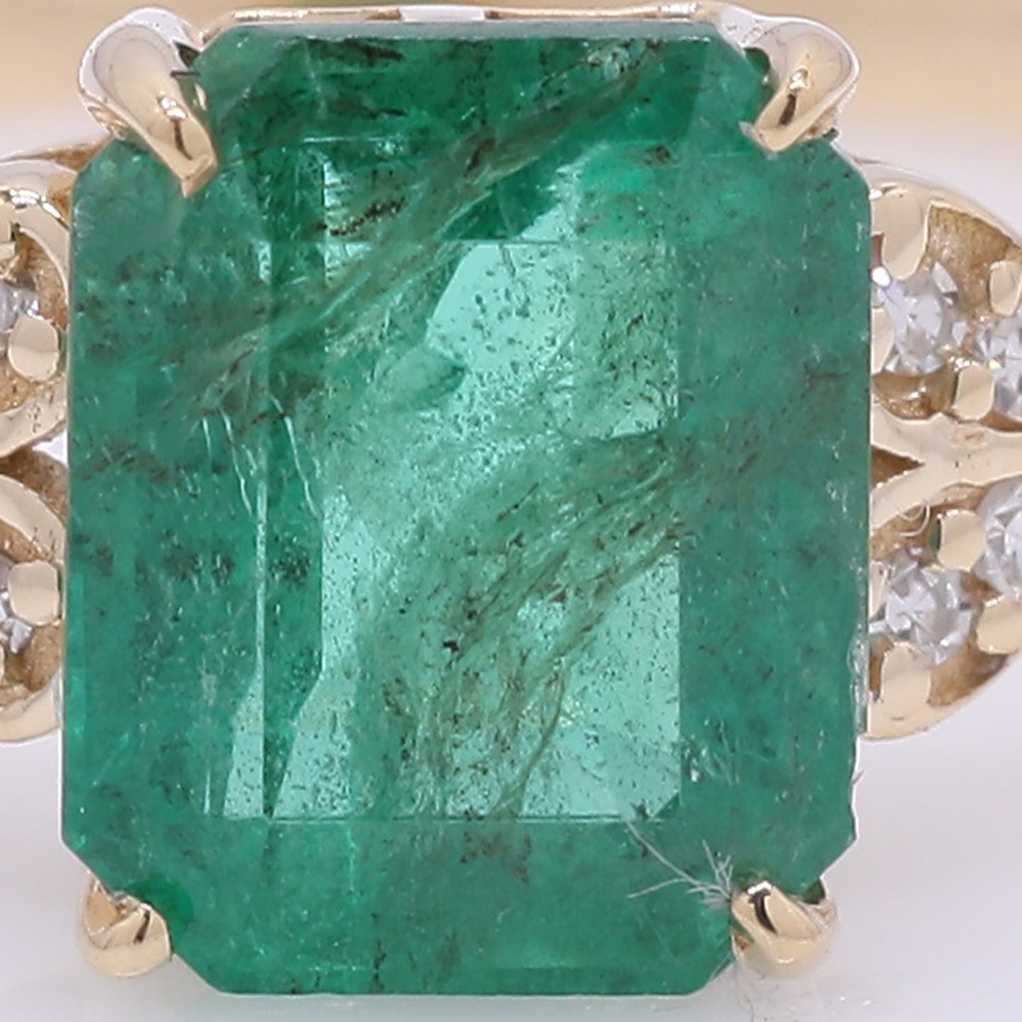1.41 Ct Octagon Step Cut Natural Emerald 14K Gold Ring