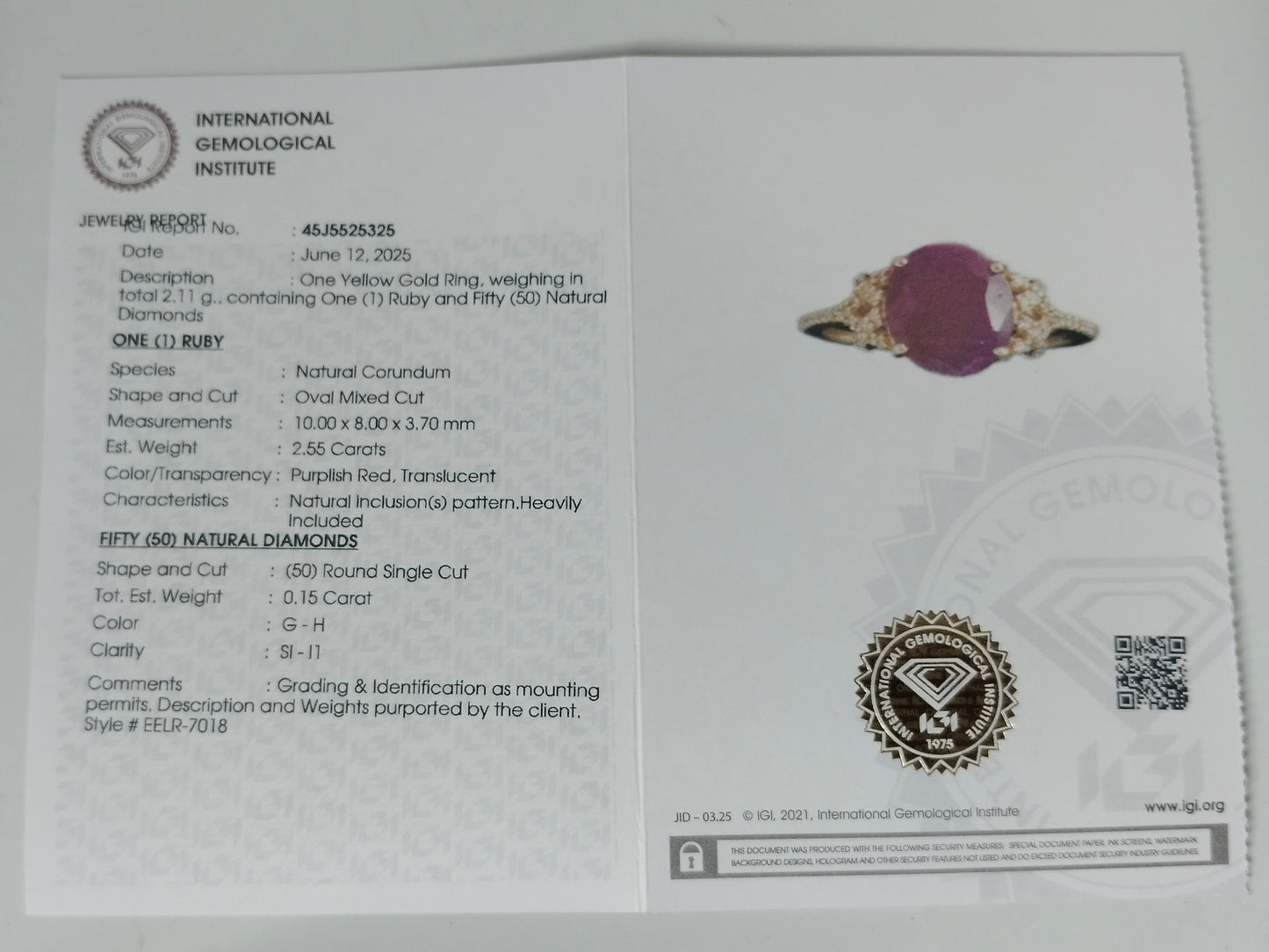 2.70 Ct Oval Mixed Cut Natural Corundum Ruby 14K Gold Ring
