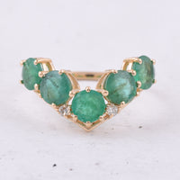 2.27 Ct Round Natural Emerald 14K Gold Ring