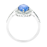 1.75 Ct Oval Mixed Cut Natural Sapphire 950 Platinum Ring