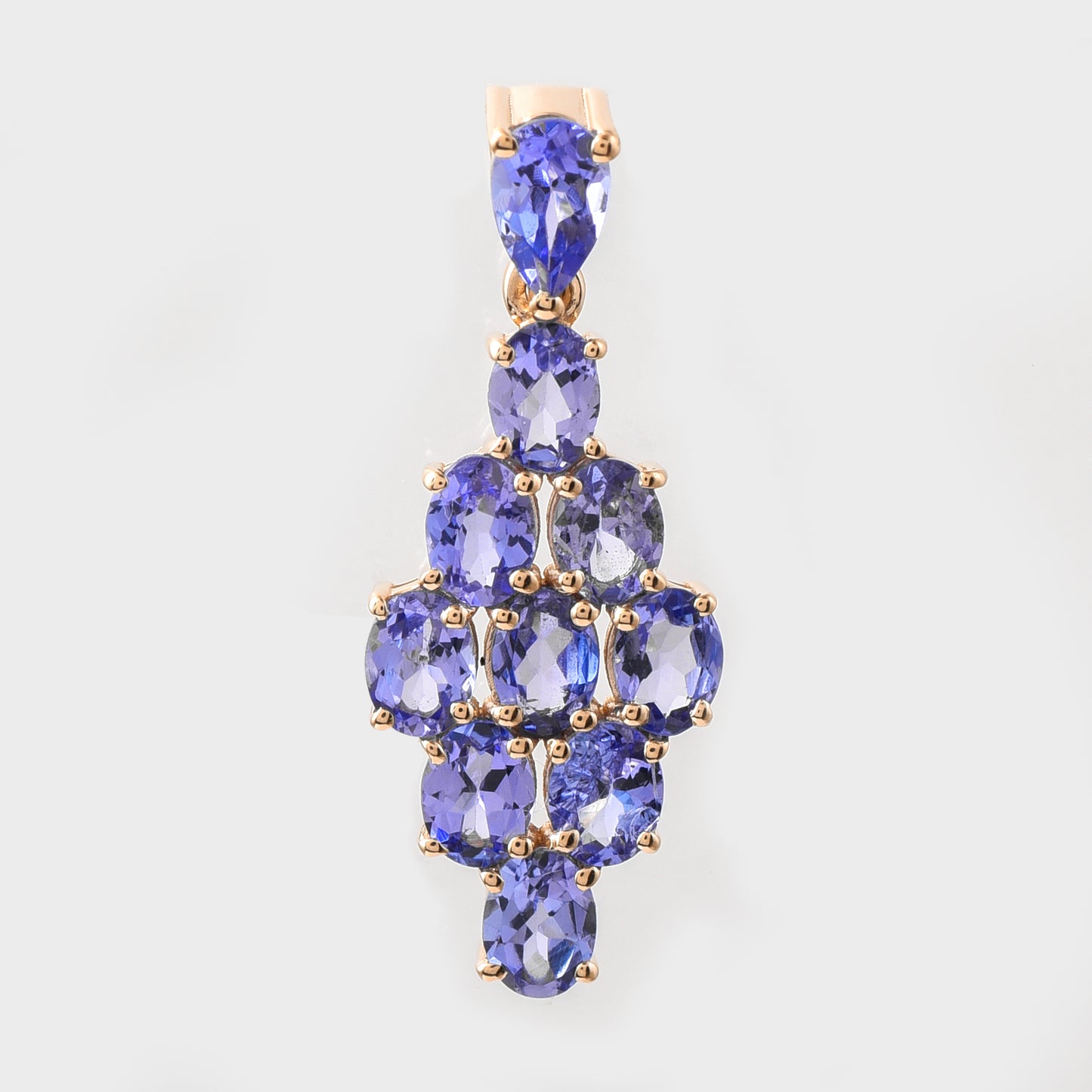1.70 Ct Pear, Oval Tanzanite 14K Gold Pendant
