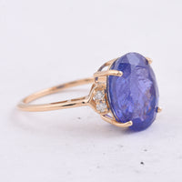 6.07 Ct Oval Natural Tanzanite 14K Gold Ring
