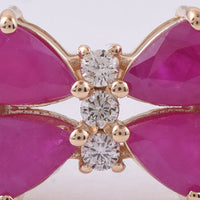 2.26 Ct Pear Natural Ruby 14K Gold Ring