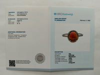 2.58 Ct Oval Cabochon Cut Natural Rubellite 950 Platinum Ring