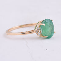 1.98 Ct Oval Natural Emerald 14K Gold Ring