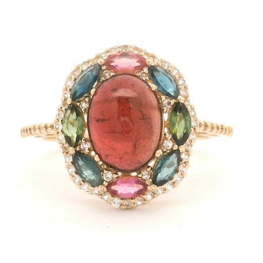 2.90 Ct Oval Tourmaline 14K Gold Ring