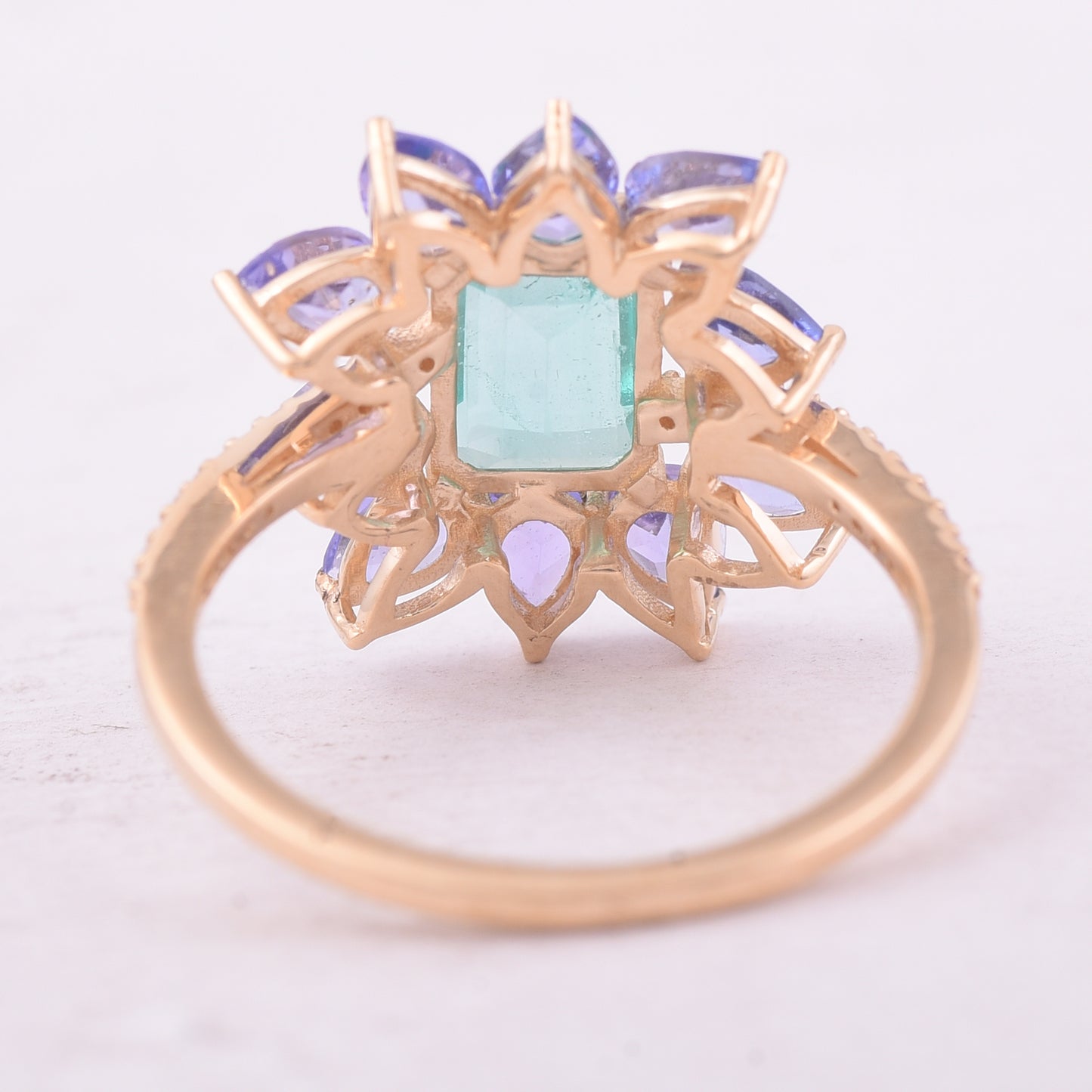 2.62 Ct Octagon Step Cut Natural Emerald 14K Gold Ring