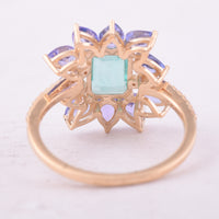 2.62 Ct Octagon Step Cut Natural Emerald 14K Gold Ring
