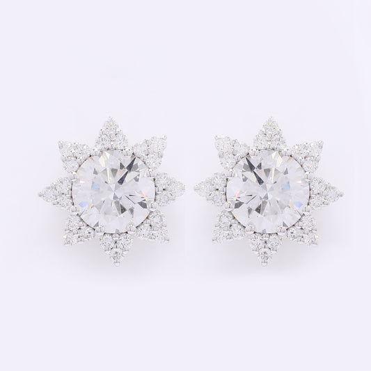 3.55 Carats Lab Grown Diamond 14K Gold Earrings