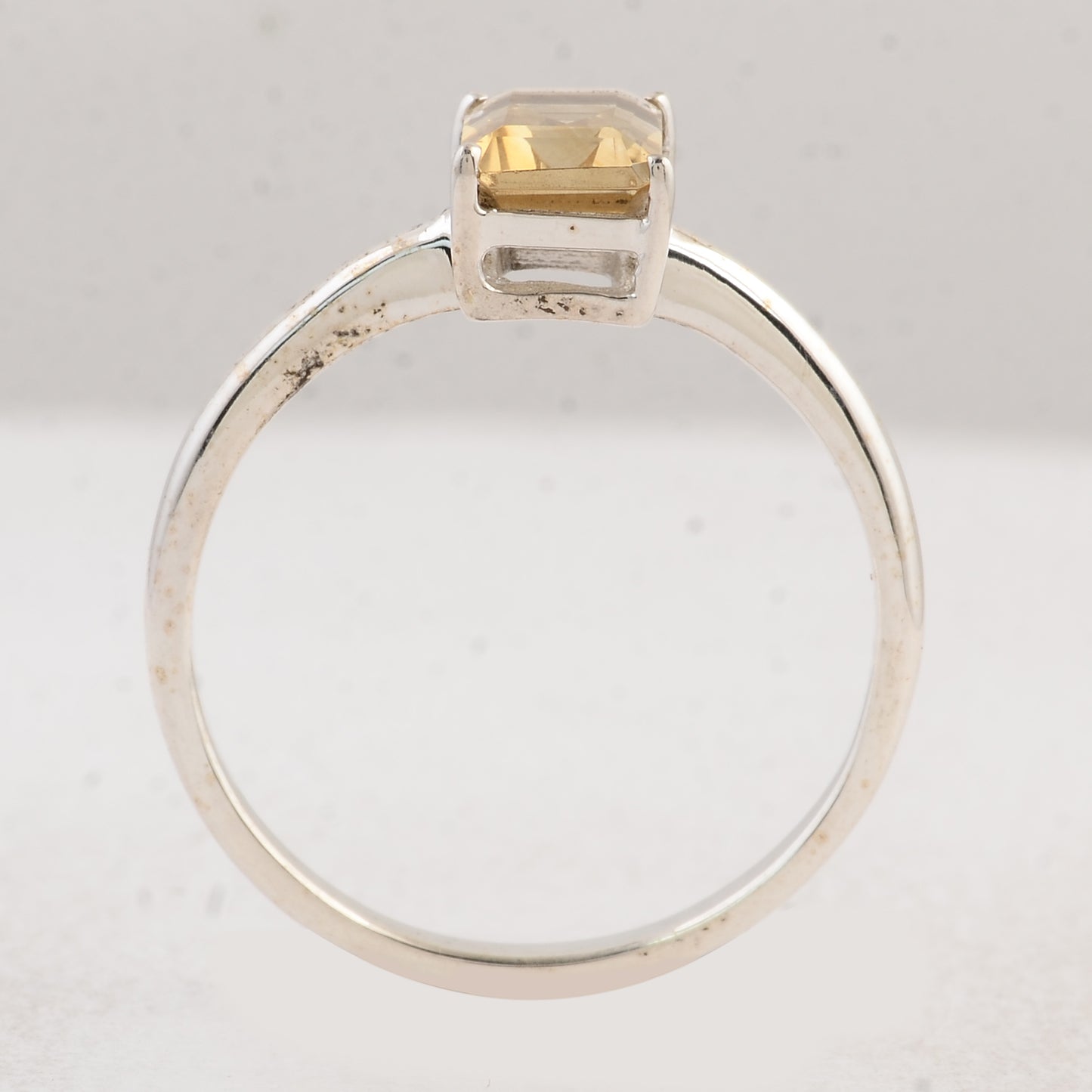 0.94 Ct Octagon Citrine 925 Sterling Silver Ring
