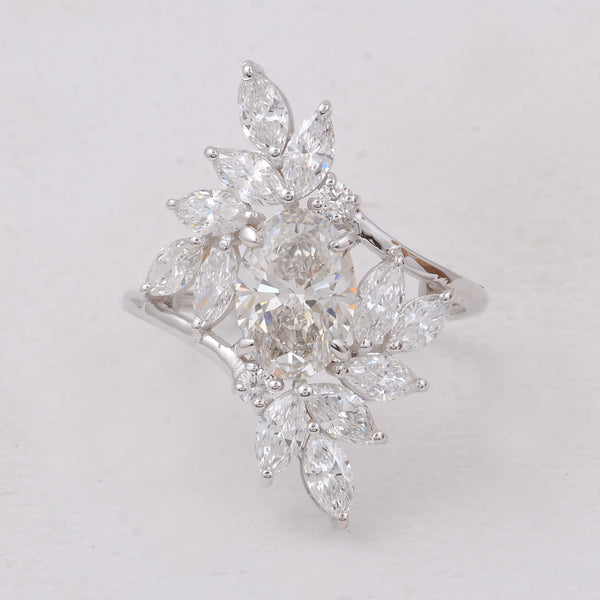 2.93 Carats Lab Grown Diamond 14K Gold Ring