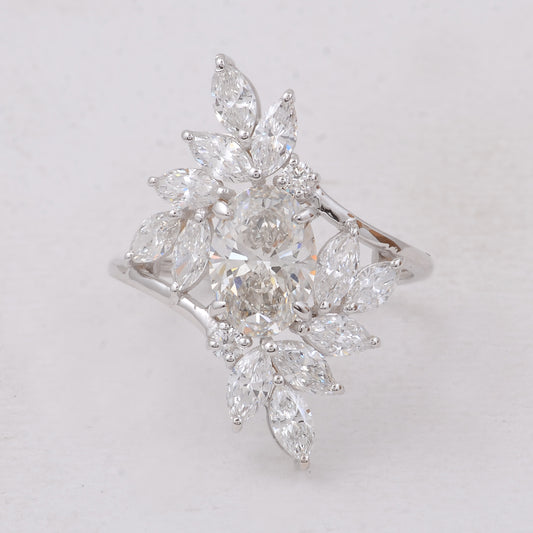 2.93 Carats Lab Grown Diamond 14K Gold Ring