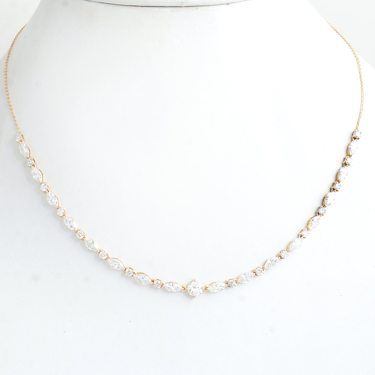 5.34 Carats Lab Grown Diamond 14K Gold Necklace