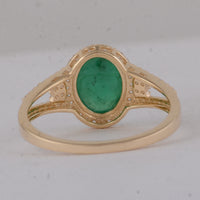 2.01 Ct Oval Emerald 9K Gold Ring