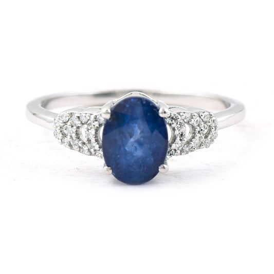 1.89 Ct Oval Mixed Cut Natural Sapphire 950 Platinum Ring