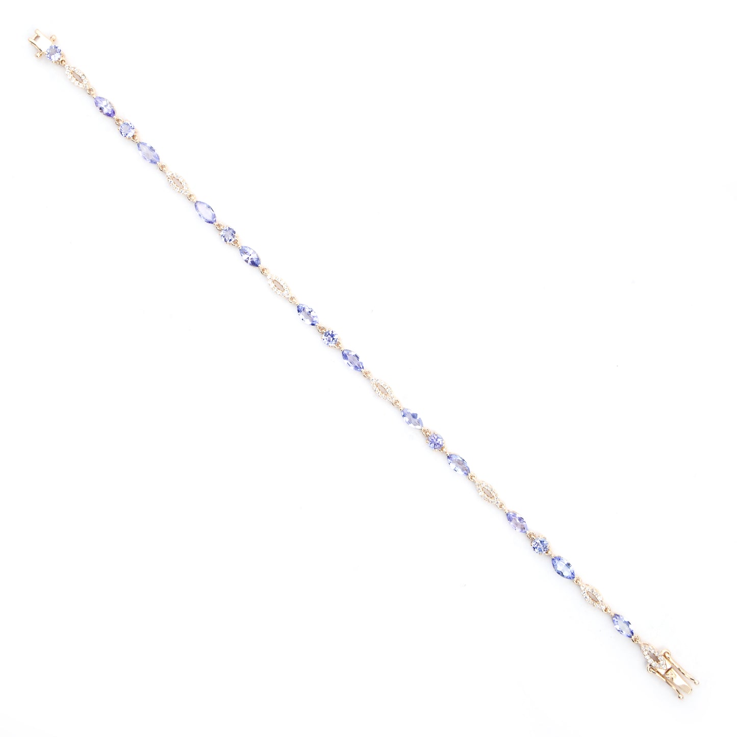 3.33 Ct Marquise Tanzanite 14K Gold Bracelet