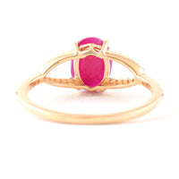 1.31 Ct Oval Mixed Cut Natural Ruby 14K Gold Ring