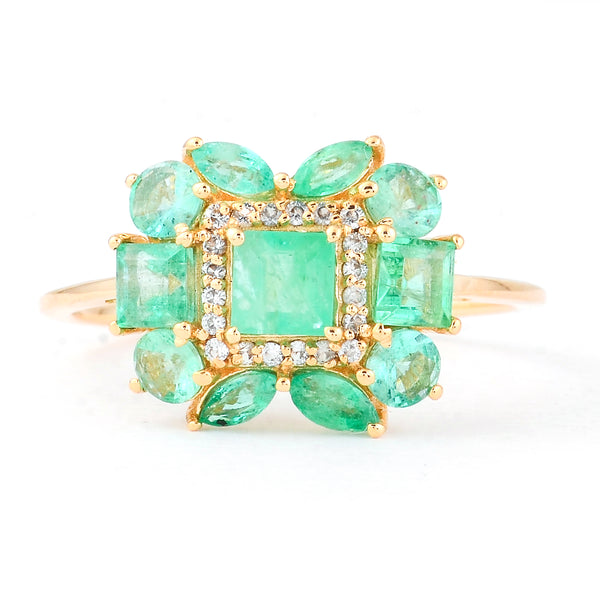 1.41 Ct Square Emerald 14K Gold Ring