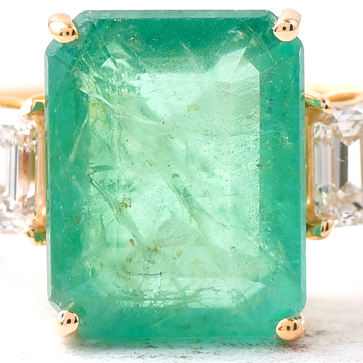 2.72 Ct Octagon Emerald 14K Gold Ring