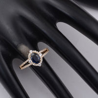 1.44 Ct Oval Sapphire 9K Gold Ring