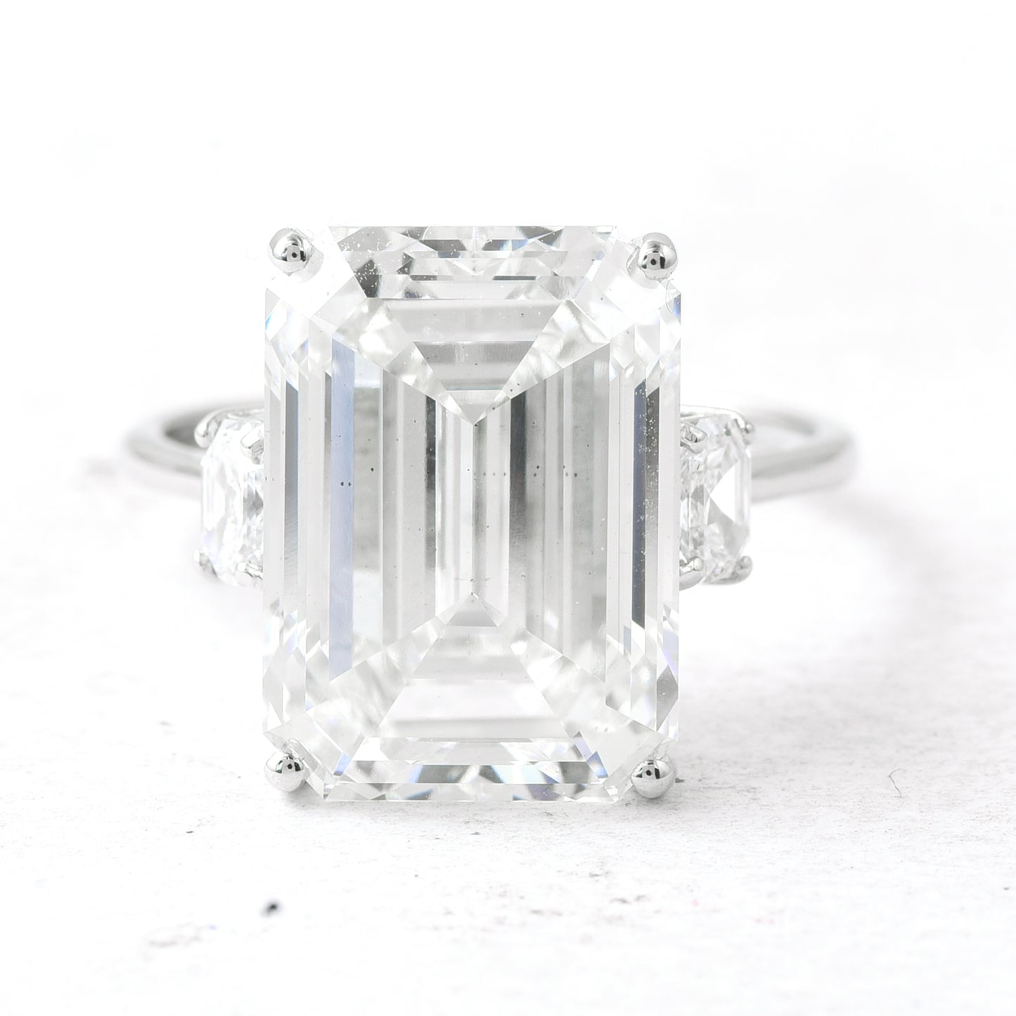 10.60 Ct Octagon Lab Grown Diamond 950 Platinum Ring