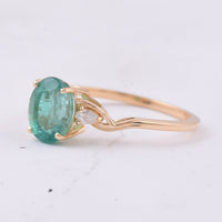 1.51 Ct Oval Natural Emerald 14K Gold Ring