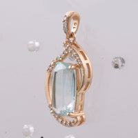 2.13 Ct Cushion Natural Emerald 14K Gold Pendant