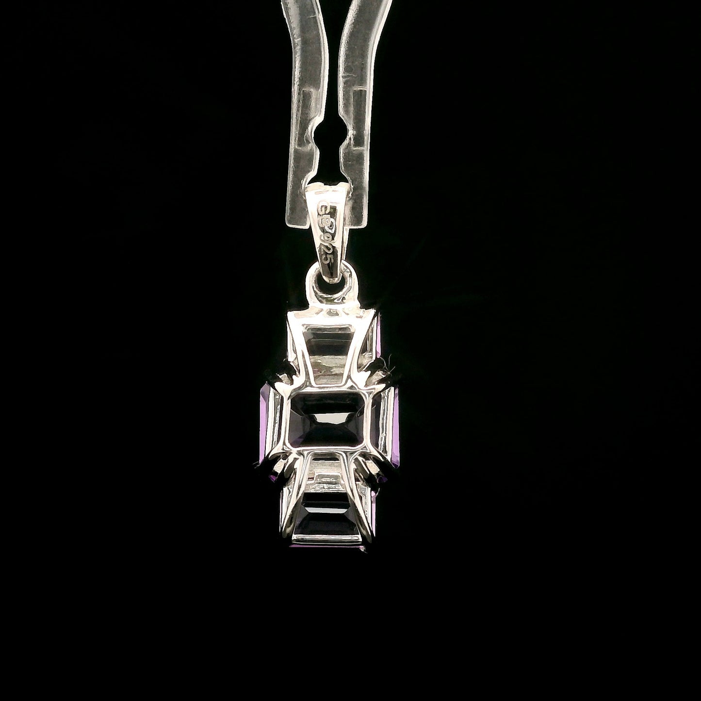 3.29 Ct Octagon Amethyst 925 Sterling Silver Pendant