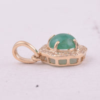 0.79 Ct Round Emerald 9K Gold Pendant