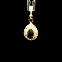 0.89 Ct Pear Sapphire 14K Gold Pendant