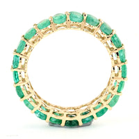 3.57 Ct Oval Mixed Cut Natural Beryl Emerald 14K Gold Ring