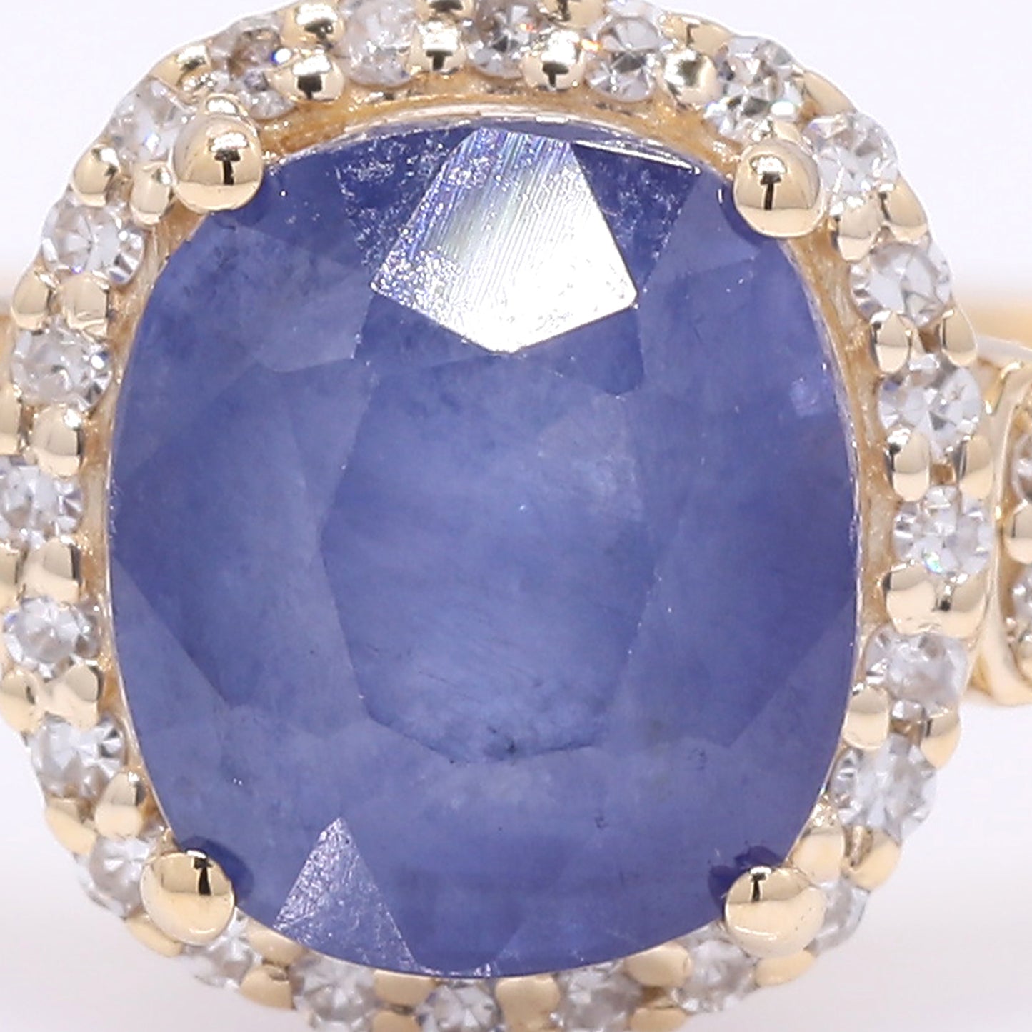 2.26 Ct Cushion Mixed Cut Natural Sapphire 14K Gold Ring