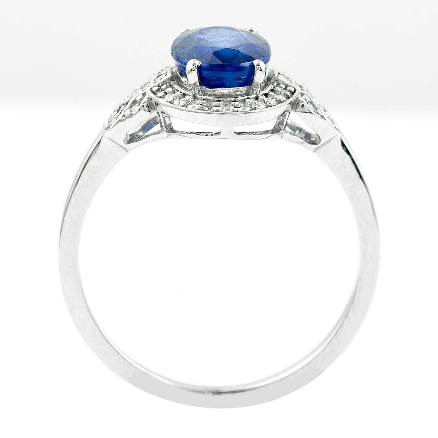 2.10 Ct Oval Mixed Cut Natural Sapphire 950 Platinum Ring