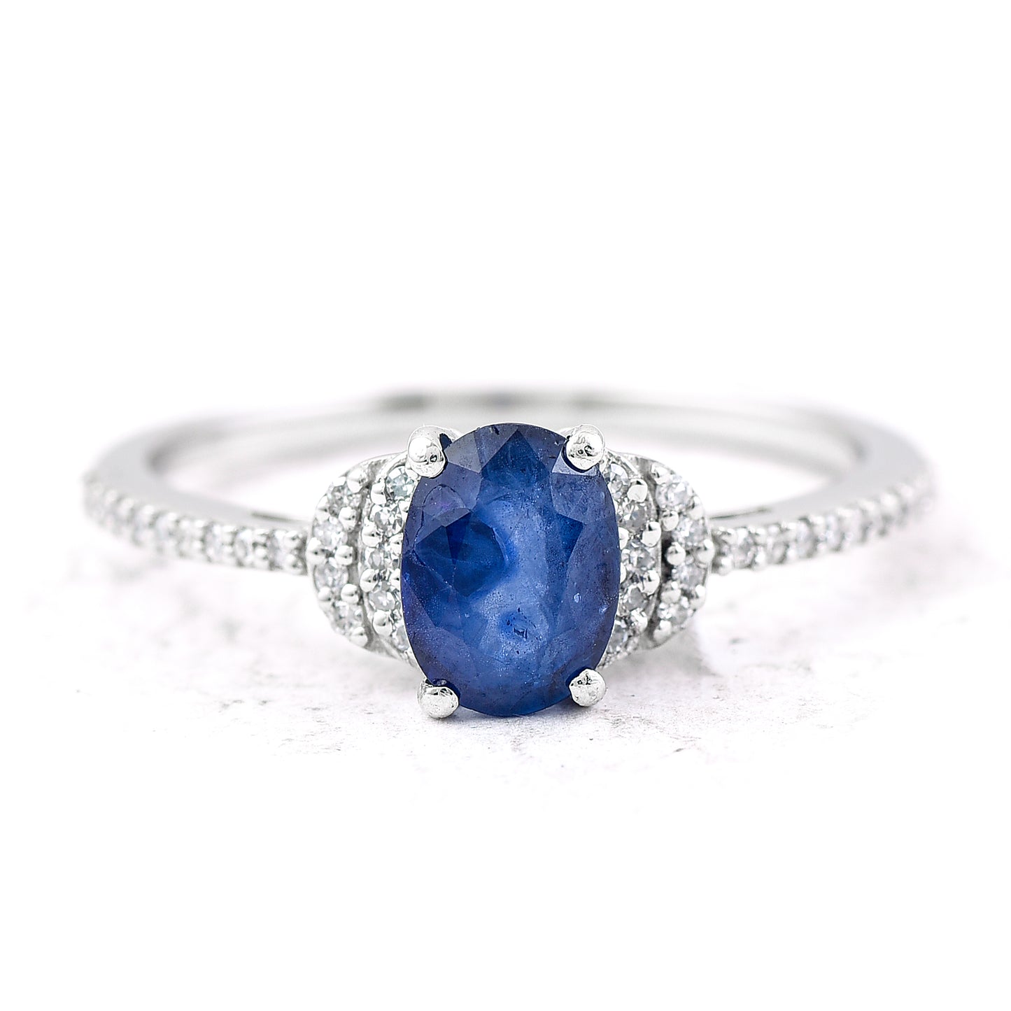 1.26 Ct Oval Mixed Cut Natural Sapphire 950 Platinum Ring
