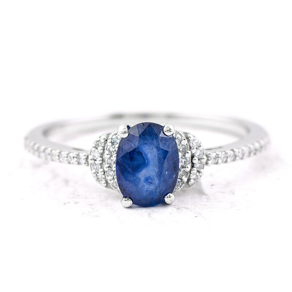1.26 Ct Oval Mixed Cut Natural Sapphire 950 Platinum Ring