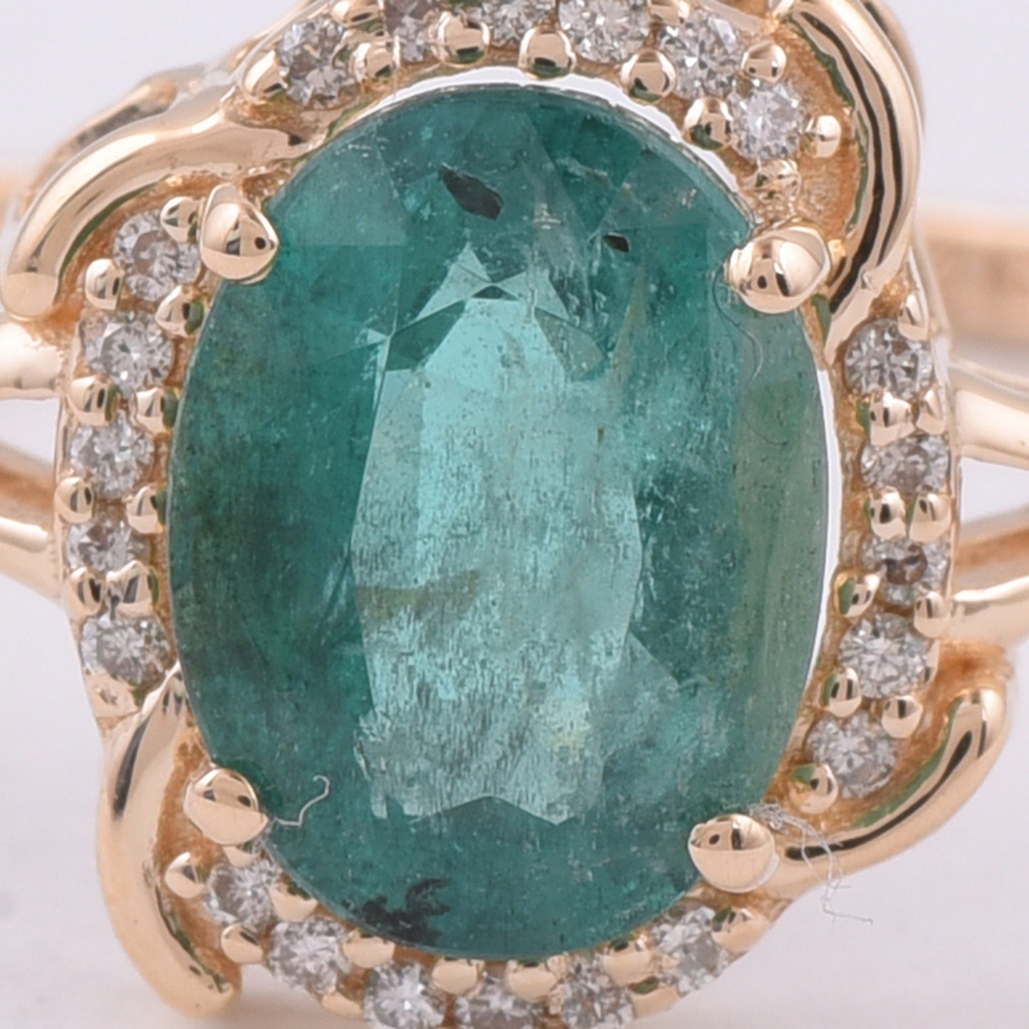 1.27 Ct Oval Natural Emerald 14K Gold Ring