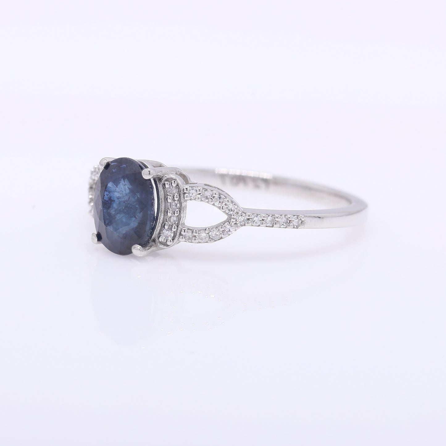 1.40 Ct Oval Mixed Cut Natural Sapphire 950 Platinum Ring