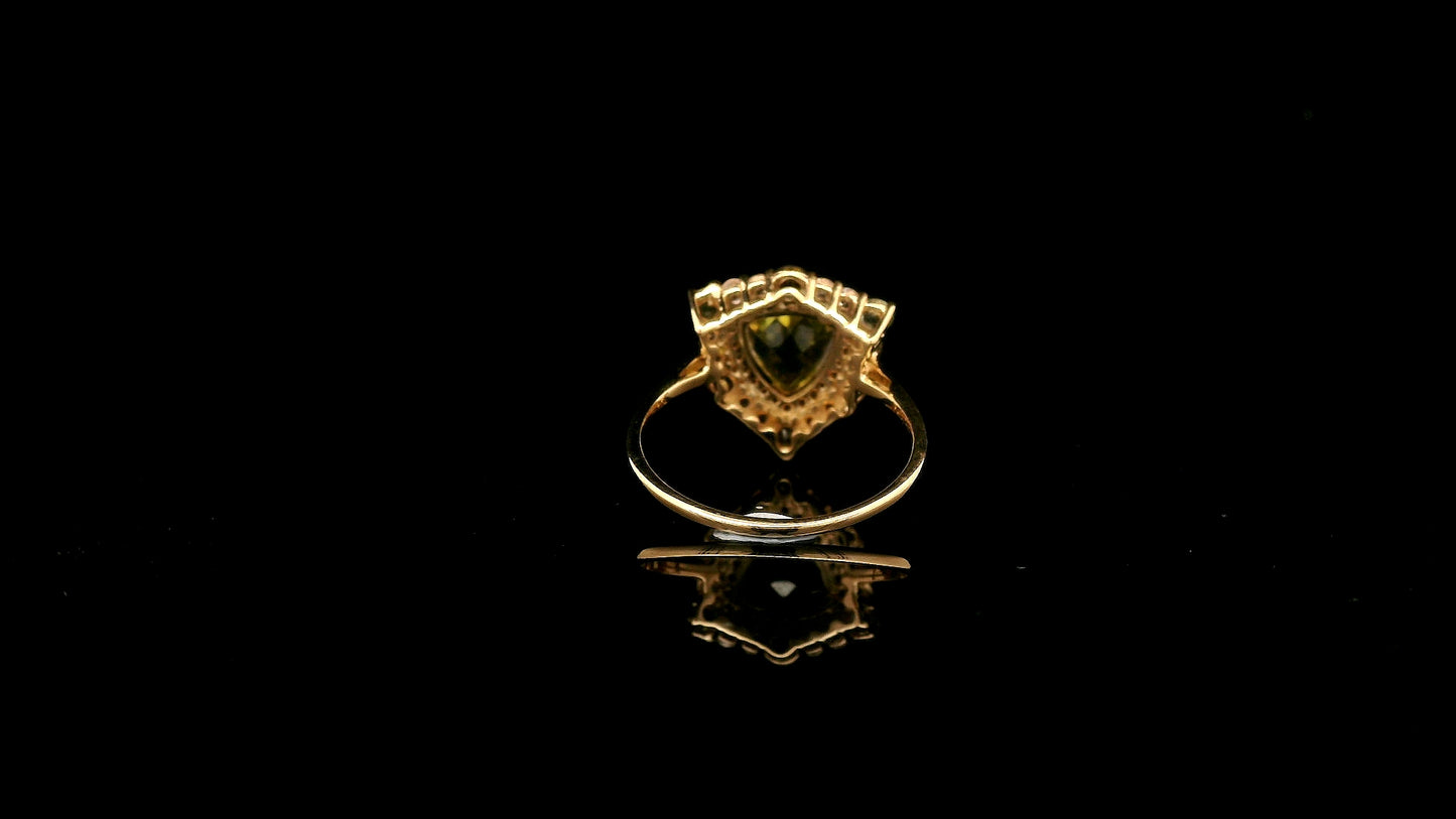 1.49 Ct Trillion Tourmaline 14K Gold Ring