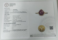 3.62 Ct Pear Cabochon Natural Corundum Ruby 14K Gold Ring