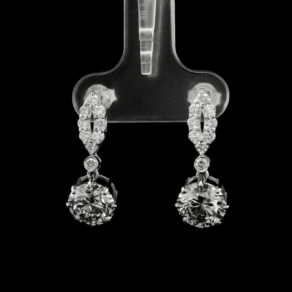 3.72 Carats Lab Grown Diamond 14K Gold Earrings
