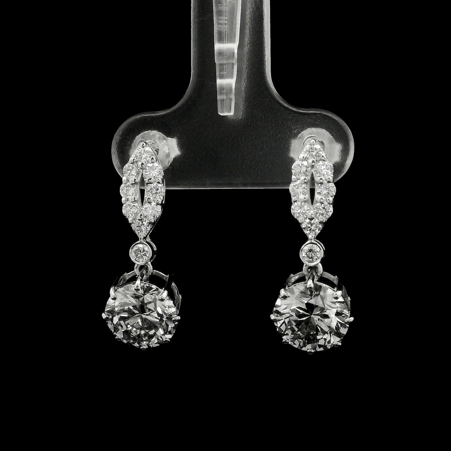 3.72 Carats Lab Grown Diamond 14K Gold Earrings