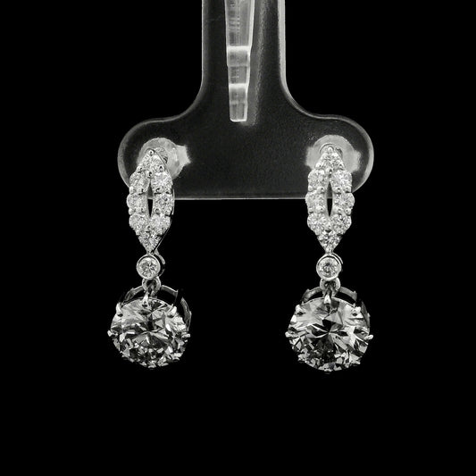 3.72 Carats Lab Grown Diamond 14K Gold Earrings