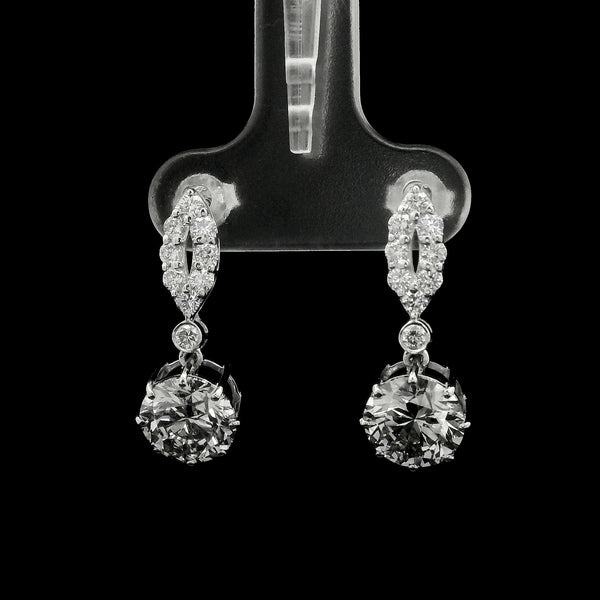 3.72 Carats Lab Grown Diamond 14K Gold Earrings