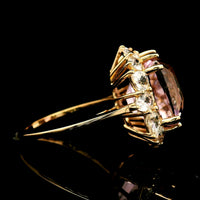11.74 Ct Cushion Kunzite 14K Gold Ring