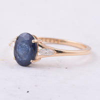1.83 Ct Oval Natural Sapphire 14K Gold Ring