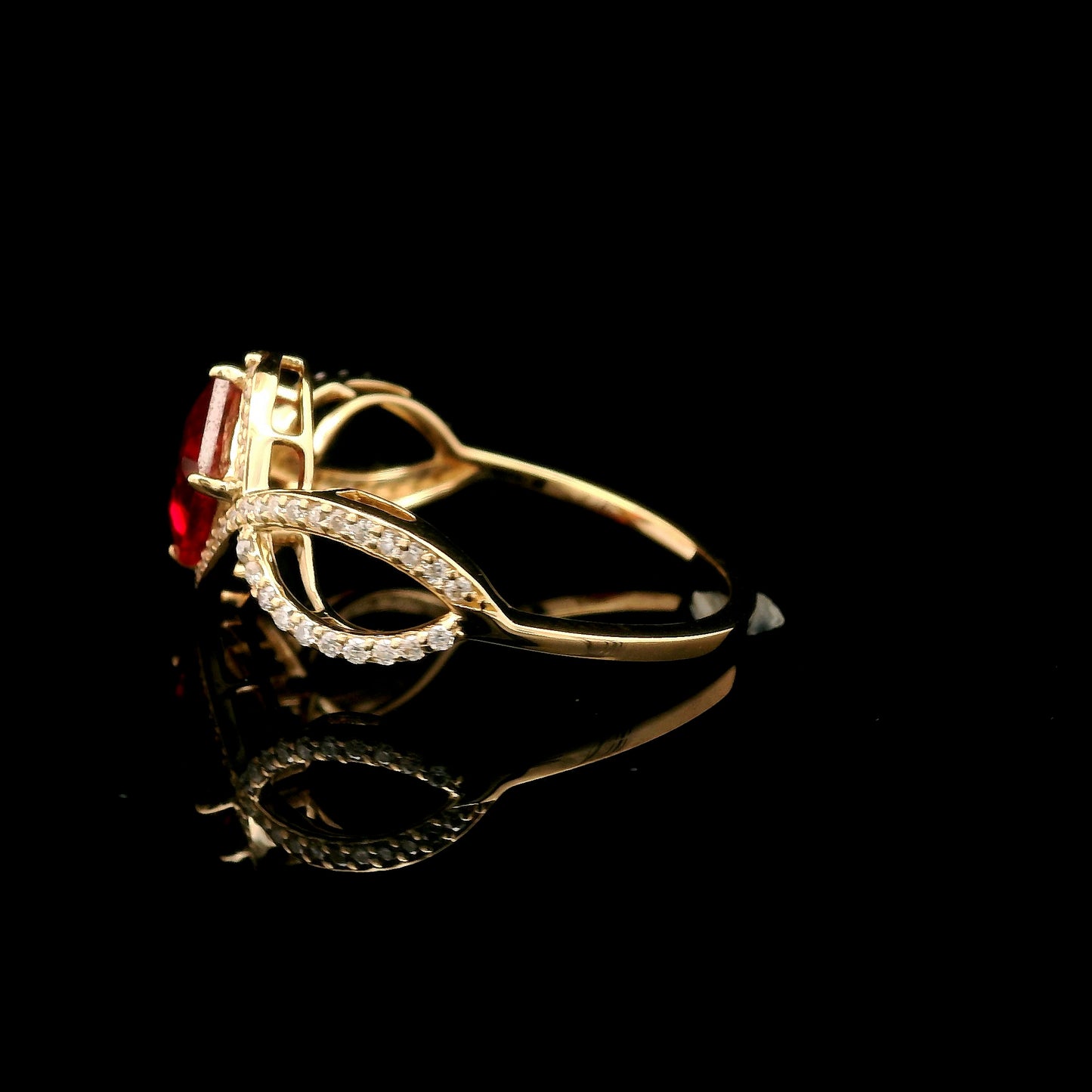 1.68 Ct Emerald Cut Lab Grown Ruby 14K Gold Ring