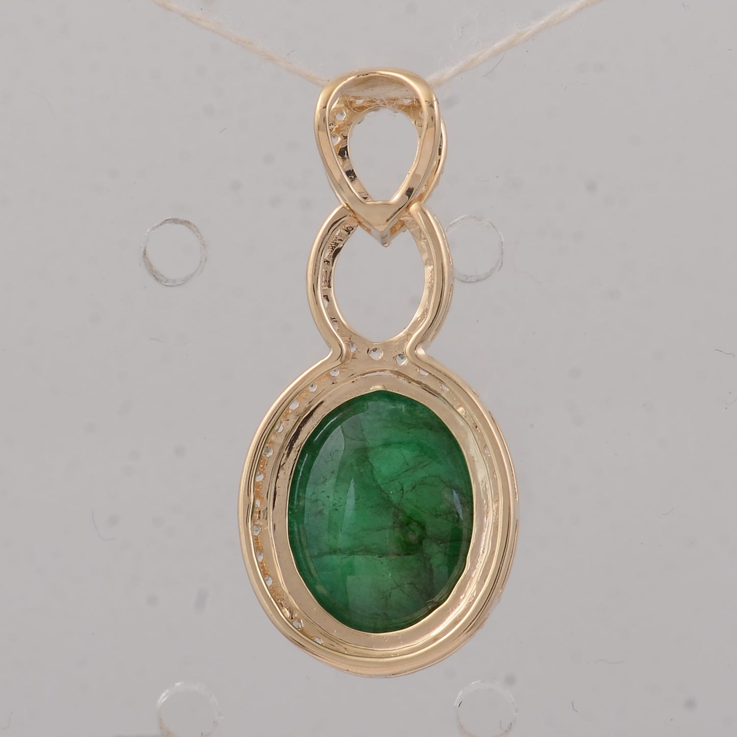 3.75 Ct Oval Emerald 9K Gold Pendant