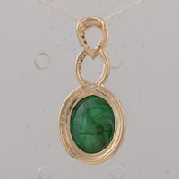 3.75 Ct Oval Emerald 9K Gold Pendant